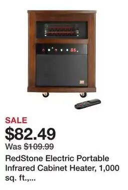 Tractor Supply Company RedStone Electric Portable Infrared Cabinet Heater, 1,000 sq. ft., 5,200 BTU, 1,500W offer