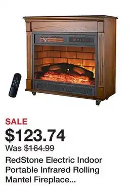 Tractor Supply Company RedStone Electric Indoor Portable Infrared Rolling Mantel Fireplace with Remote Control, 24.88 in offer