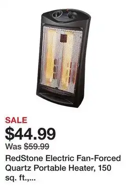 Tractor Supply Company RedStone Electric Fan-Forced Quartz Portable Heater, 150 sq. ft., 5,120 BTU offer