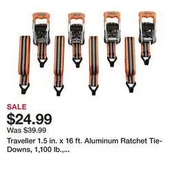 Tractor Supply Company Traveller 1.5 in. x 16 ft. Aluminum Ratchet Tie-Downs, 1,100 lb., 4-Pack offer