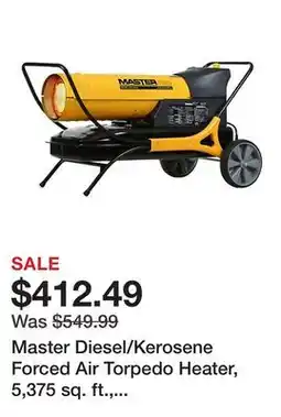 Tractor Supply Company Master Diesel/Kerosene Forced Air Torpedo Heater, 5,375 sq. ft., 215,000 BTU, MHP-215-KFA offer