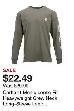 Tractor Supply Company Carhartt Men's Loose Fit Heavyweight Crew Neck Long-Sleeve Logo Graphic T-Shirt offer