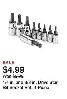 Harbor Freight Tools 1/4 in. and 3/8 in. Drive Star Bit Socket Set, 9-Piece offer