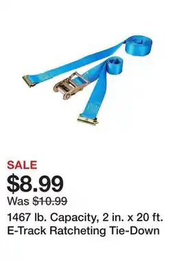 Harbor Freight Tools 1467 lb. Capacity, 2 in. x 20 ft. E-Track Ratcheting Tie-Down offer