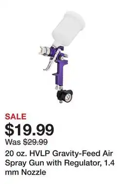 Harbor Freight Tools 20 oz. HVLP Gravity-Feed Air Spray Gun with Regulator, 1.4 mm Nozzle offer