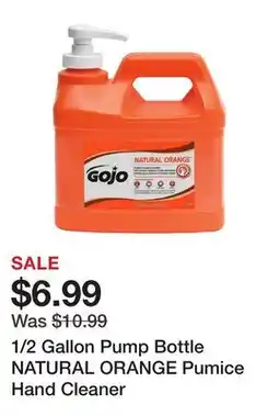 Harbor Freight Tools 1/2 Gallon Pump Bottle NATURAL ORANGE Pumice Hand Cleaner offer