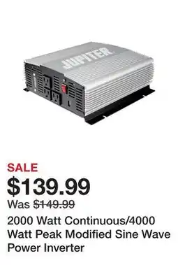 Harbor Freight Tools 2000 Watt Continuous/4000 Watt Peak Modified Sine Wave Power Inverter offer
