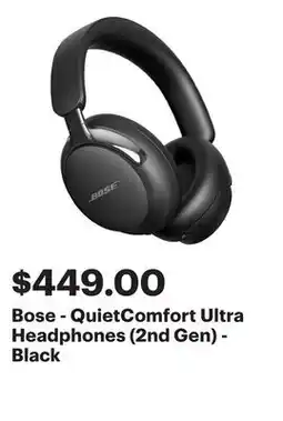 Best Buy Bose - QuietComfort Ultra Headphones (2nd Gen) - Black offer