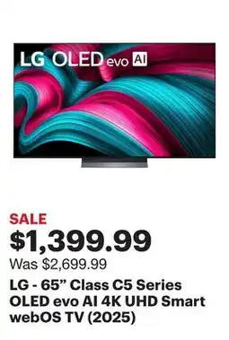 Best Buy LG - 65 Class C5 Series OLED evo AI 4K UHD Smart webOS TV (2025) offer