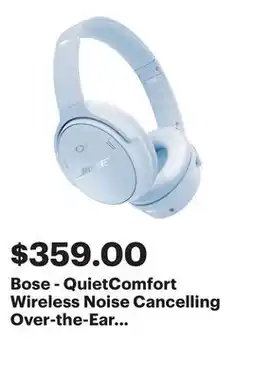 Best Buy Bose - QuietComfort Wireless Noise Cancelling Over-the-Ear Bluetooth Headphones - Ice Blue offer