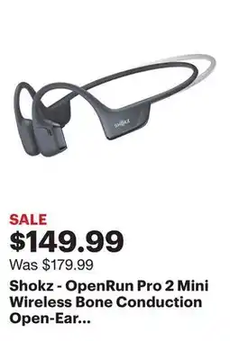 Best Buy Shokz - OpenRun Pro 2 Mini Wireless Bone Conduction Open-Ear Bluetooth Sports Headphones - Black offer