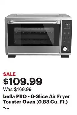 Best Buy bella PRO - 6-Slice Air Fryer Toaster Oven (0.88 Cu. Ft.) - Stainless Steel offer