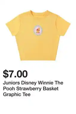 Five Below Juniors Disney Winnie The Pooh Strawberry Basket Graphic Tee offer