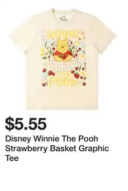 Five Below Disney Winnie The Pooh Strawberry Basket Graphic Tee offer