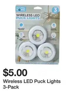 Five Below Wireless LED Puck Lights 3-Pack offer