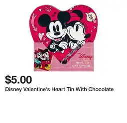 Five Below Disney Valentine's Heart Tin With Chocolate offer
