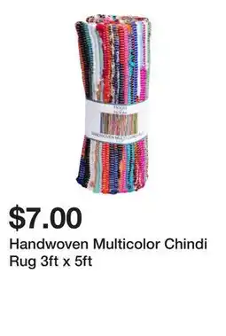 Five Below Handwoven Multicolor Chindi Rug 3ft x 5ft offer