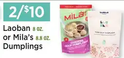Heinen's Laoban 8 OZ. or Mila's 8.8 OZ. Dumplings offer