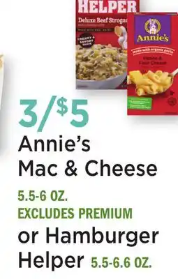 Heinen's Annie's Mac & Cheese 5.5-6 OZ. or Hamburger Helper 5.5-6.6 OZ offer