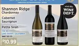 Heinen's Shannon Ridge Chardonnay, Cabernet Sauvignon, Petite Sirah offer