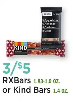 Heinen's RXBars 1.83-1.9 OZ. or Kind Bars 1.4 OZ offer