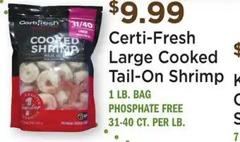 Heinen's Certi-Fresh Large Cooked Tail-On Shrimp offer