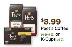 Heinen's Peet's Coffee 10-10.5 OZ. or K-Cups 10 CT offer