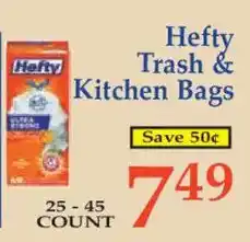 Market Basket Hefty Trash & Kitchen Bags offer