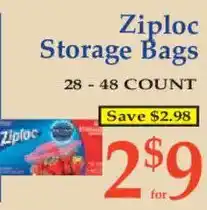 Market Basket Ziploc Storage Bags offer