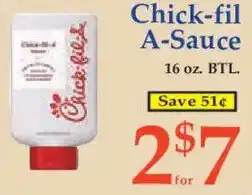 Market Basket Chick-fil A-Sauce offer