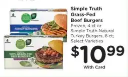 Kroger Simple Truth Grass-Fed Beef Burgers offer