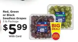 Kroger Red, Green or Black Seedless Grapes offer