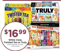 Kroger White Claw, Twisted Tea or Truly offer