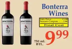 Market Basket Bonterra Wines offer