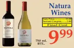 Market Basket Natura Wines offer