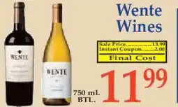 Market Basket Wente Wines offer