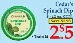Market Basket Cedar's Spinach Dip offer