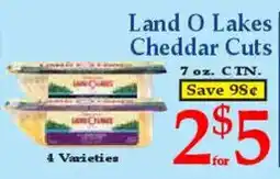 Market Basket Land O Lakes Cheddar Cuts offer