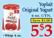 Market Basket Yoplait Original Yogurt offer