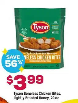 Grocery Outlet Tyson Boneless Chicken Bites, Lightly Breaded Honey offer