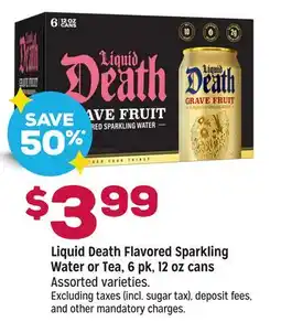 Grocery Outlet Liquid Death Flavored Sparkling Water or Tea offer