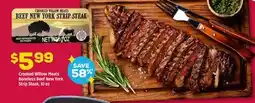 Grocery Outlet Crooked Willow Meats Boneless Beef New York Strip Steak offer