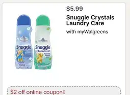 Walgreens Snuggle Crystals Laundry Care offer