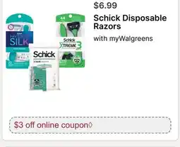Walgreens Schick Disposable Razors offer
