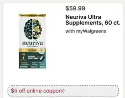 Walgreens Neuriva Ultra Supplements, 60 ct offer