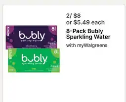 Walgreens 8-Pack Bubly Sparkling Water offer