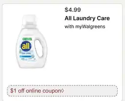 Walgreens All Laundry Care offer