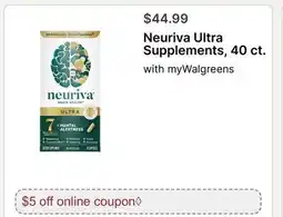 Walgreens Neuriva Ultra Supplements, 40 ct offer