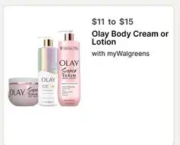 Walgreens Olay Body Cream or Lotion offer