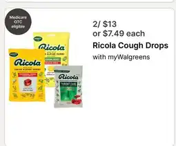 Walgreens Ricola Cough Drops offer